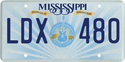 MS license plate LDX480