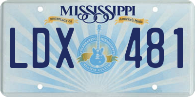 MS license plate LDX481