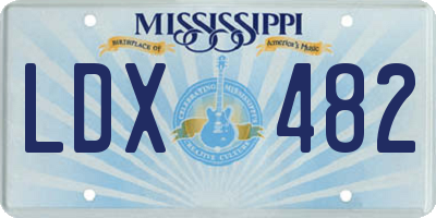 MS license plate LDX482