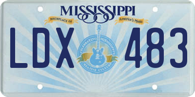 MS license plate LDX483