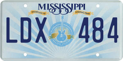 MS license plate LDX484