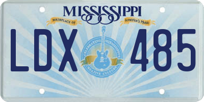 MS license plate LDX485