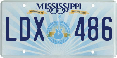 MS license plate LDX486