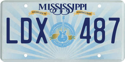 MS license plate LDX487