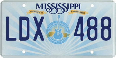 MS license plate LDX488