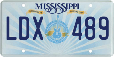 MS license plate LDX489
