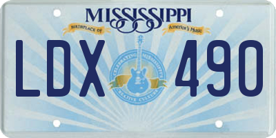 MS license plate LDX490