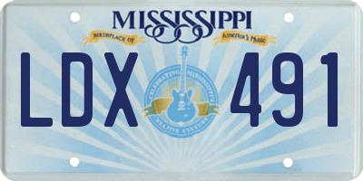 MS license plate LDX491