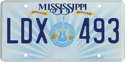 MS license plate LDX493