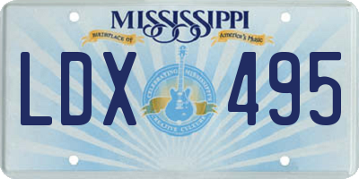 MS license plate LDX495