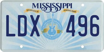 MS license plate LDX496