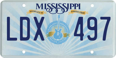 MS license plate LDX497