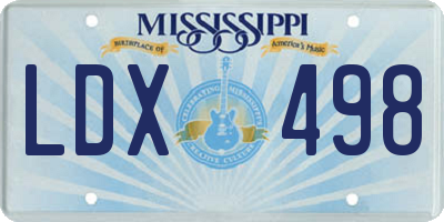 MS license plate LDX498