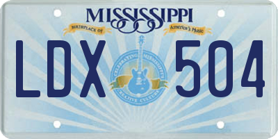 MS license plate LDX504