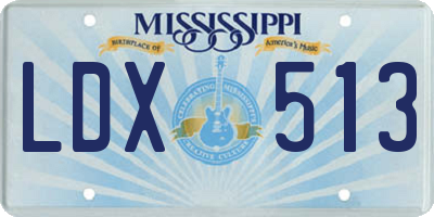 MS license plate LDX513