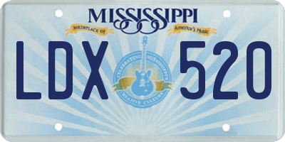 MS license plate LDX520