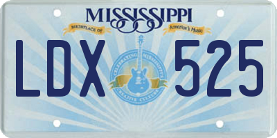 MS license plate LDX525
