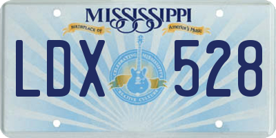 MS license plate LDX528