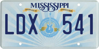 MS license plate LDX541