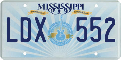 MS license plate LDX552