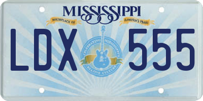 MS license plate LDX555