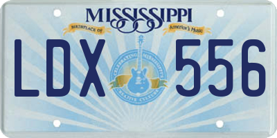 MS license plate LDX556