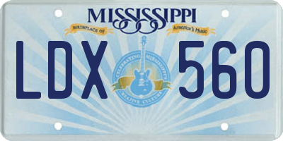 MS license plate LDX560