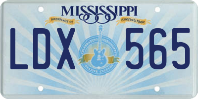 MS license plate LDX565