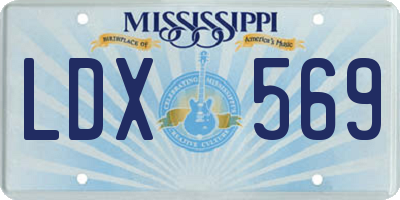 MS license plate LDX569
