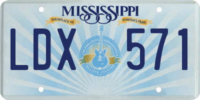 MS license plate LDX571