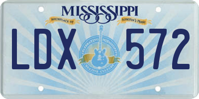 MS license plate LDX572