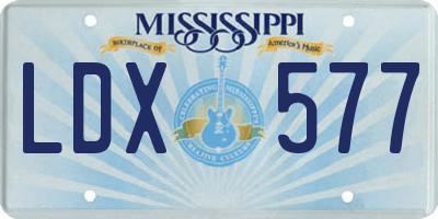 MS license plate LDX577