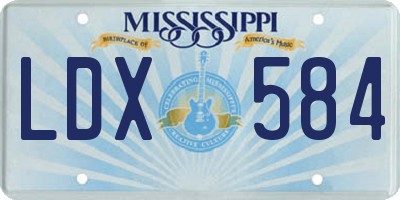 MS license plate LDX584