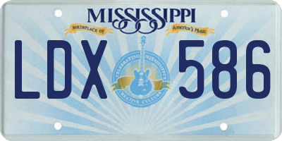 MS license plate LDX586