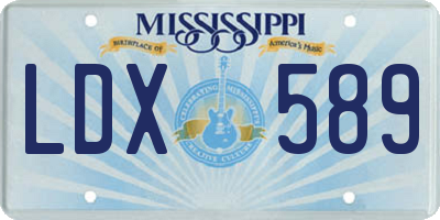 MS license plate LDX589
