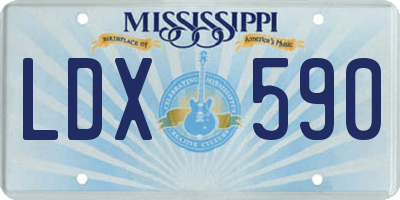 MS license plate LDX590