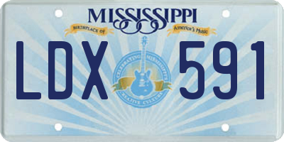 MS license plate LDX591