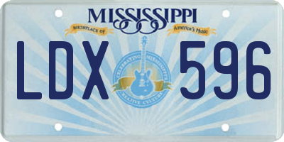 MS license plate LDX596