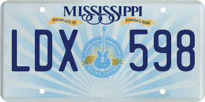 MS license plate LDX598