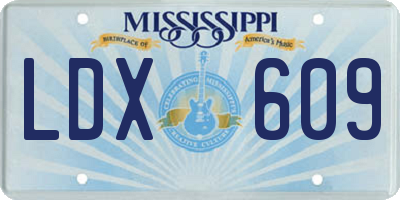 MS license plate LDX609