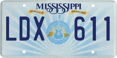 MS license plate LDX611