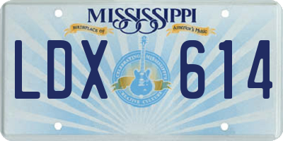 MS license plate LDX614