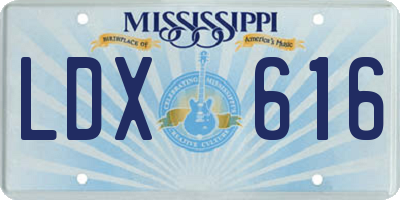 MS license plate LDX616