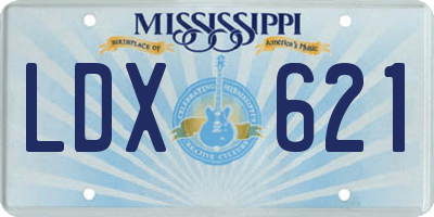 MS license plate LDX621