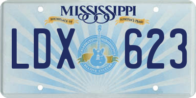 MS license plate LDX623