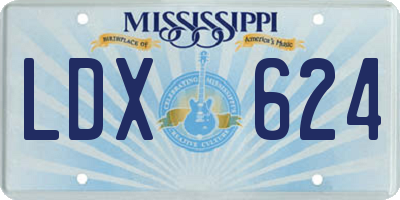 MS license plate LDX624