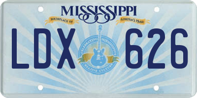 MS license plate LDX626