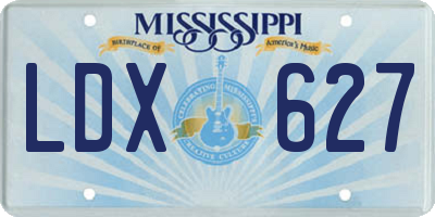 MS license plate LDX627