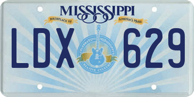 MS license plate LDX629