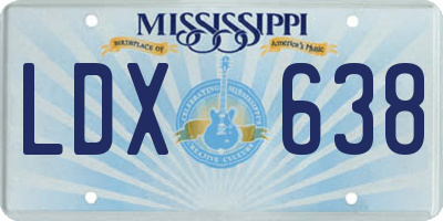 MS license plate LDX638